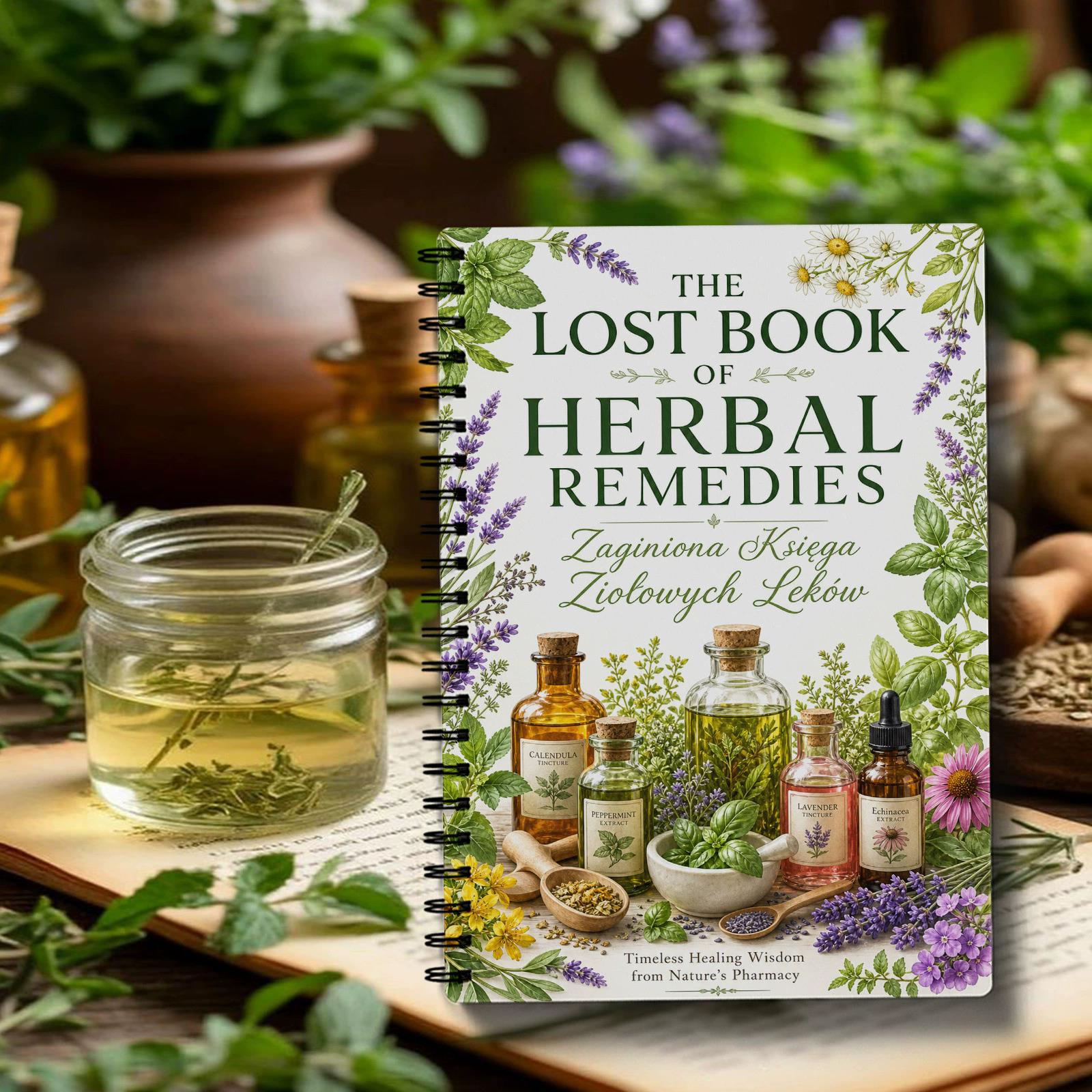 Herbal Wellness Remedy - Quaderno a Spirale con Copertina in